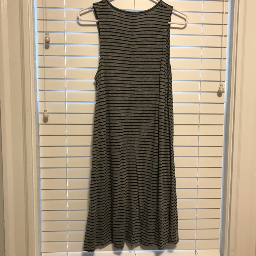 Madewell Highpoint tank dress black + gray striped - Picture 5 of 5